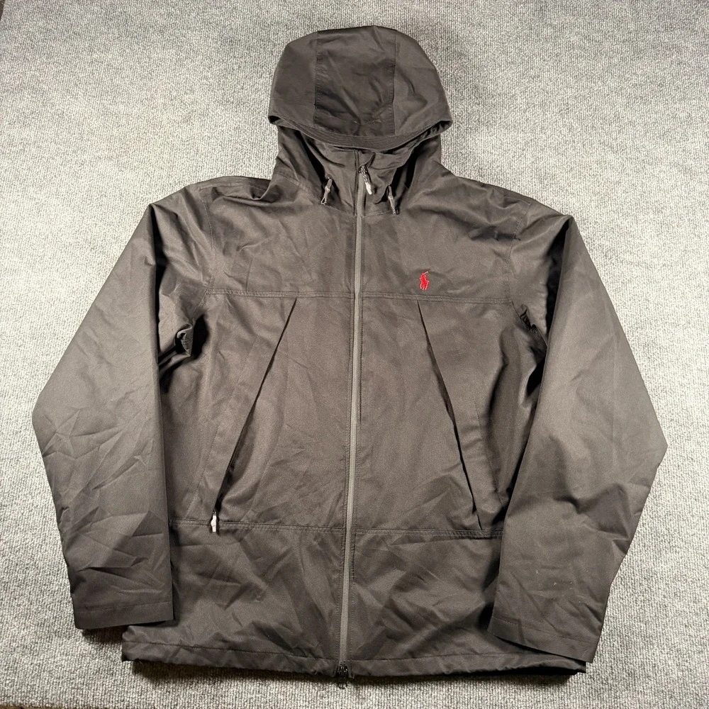 Polo Ralph Lauren Performance Hooded Full Zip Lined Windbreaker Black M